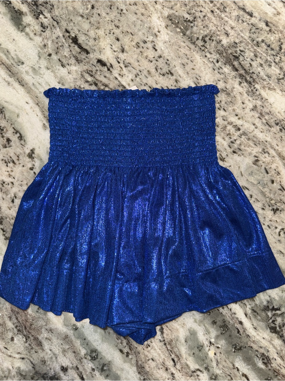 Queen of Sparkles Metallic Royal Blue Skort